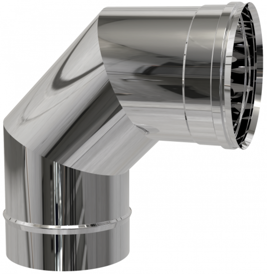 EW PLUS Einwand-Bogen 87° Edelstahl